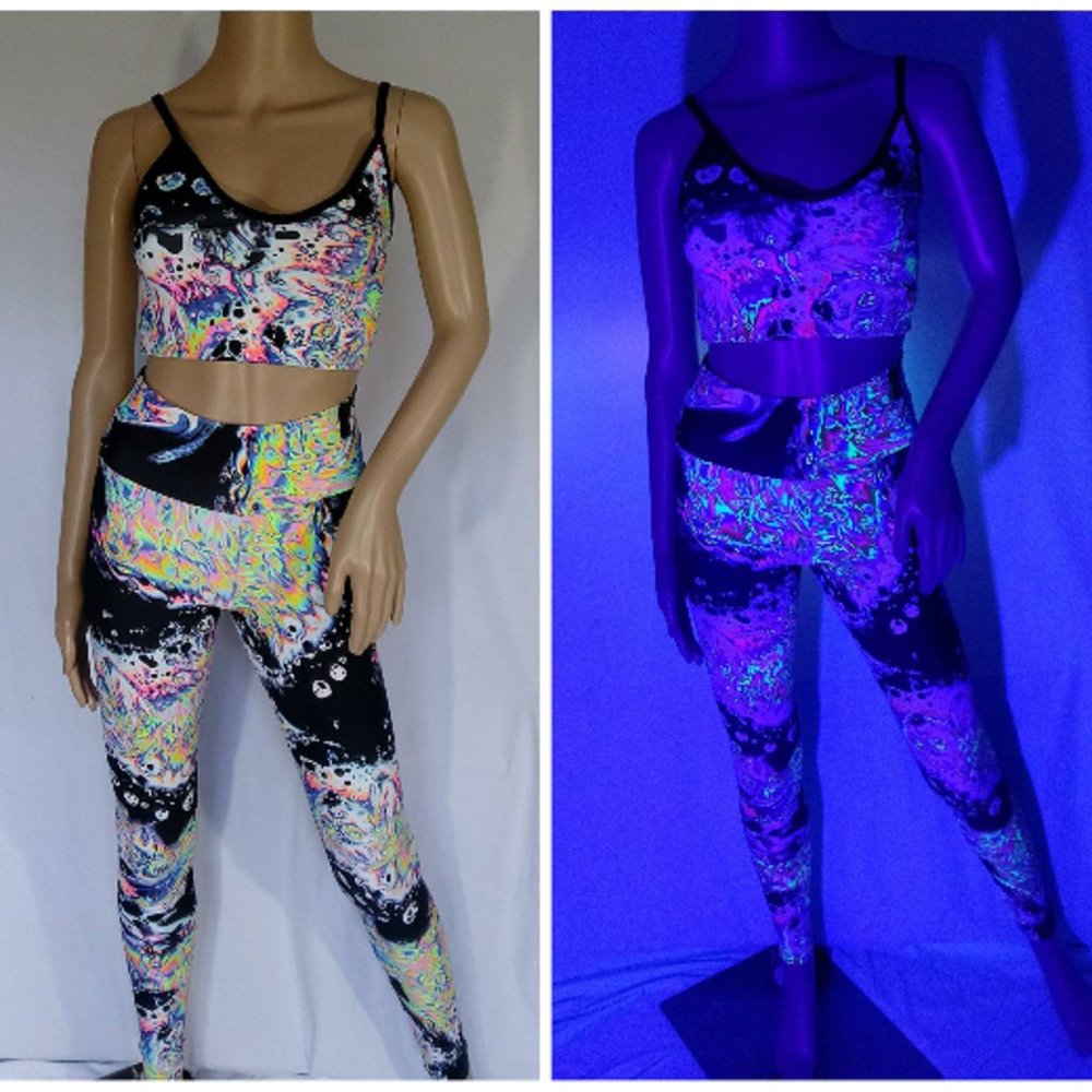 UV Black Llight Reactive High Waisted Leggings